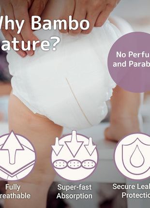 Bambo Nature Hypoallergenic Baby Diapers, Eco-Labelled Sustainable Diapers, Enhanced Leakage Protection, Totally Chlorine-free, Skin Friendly, and Super Absorbent - Size 4 (162 Count)