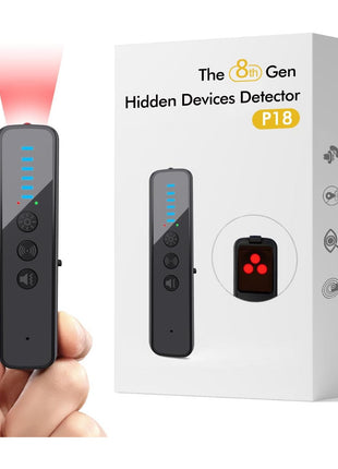 Upgraded Hidden Camera Detector - AI-Powered Anti-Spy Device, GPS Tracker & Bug Detector, Portable RF Signal Scanner for Hotels, Travel, Home & Office (Black)