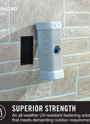 VELCRO Brand Industrial Strength Fasteners | Extreme Outdoor Weather Conditions | Heavy Duty Strength Holds up to 15 lbs | 4 x 2 inch Strips, 3 Sets, Black (VEL-30758-USA)