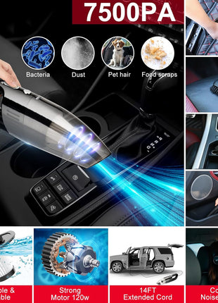 41Pcs Car Wash Cleaning Kit with High Power Handheld Vacuum Windshield Cleaning Tool Collapsible Bucket Detailing Brushes Tire Brush Towels Complete Detailing Set for Car