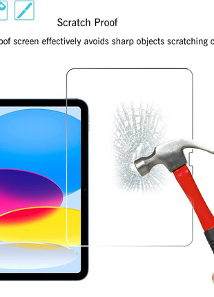 Ailun Screen Protector for iPad 11th A16 2025 [11 Inch] / 10th Generation 2022 [10.9 Inch], Tempered Glass [Face ID & Apple Pencil Compatible] Ultra Sensitive Case Friendly [2 Pack]