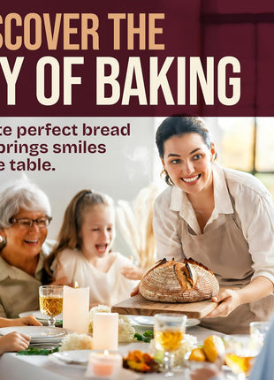 Superbaking Round 9 Inch Banneton Bread Proofing Basket | Sourdough Baking Supplies, Sourdough Starter Kit, Bread Making Tools, Gift Set