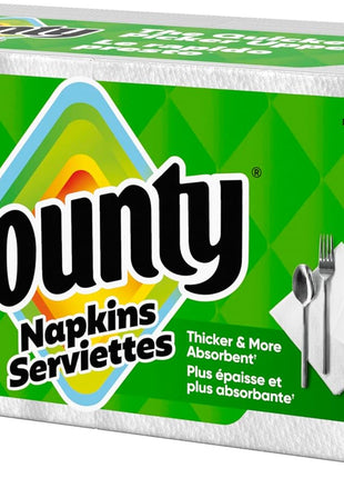 Bounty Quilted Napkins 1 Ply 12 1/10 x 12 White 200/Pack (96595PK)