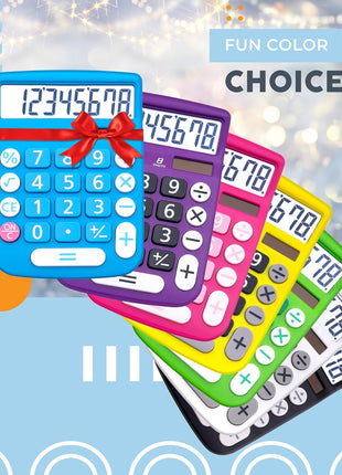 CATIGA Desktop Calculator 8 Digit with Solar Power and LCD Display, Big Buttons, for Home, Office, School, Class and Business, 4 Function Small Basic Calculators for Desk, CD-8185