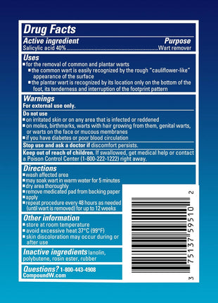 Compound W Wart Remover Maximum Strength One Step Pads with Salicylic Acid, 14 Medicated Pads