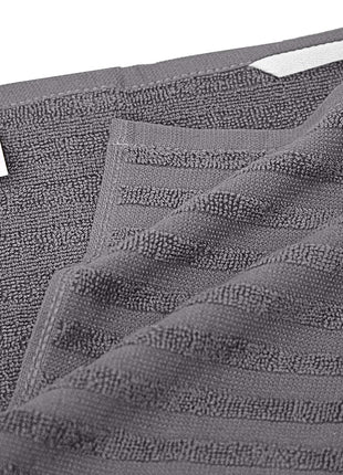 Premium Kitchen Towels 6 Pack 100% Cotton, 20"x28" Dish Towels - Grey | Large Flat & Terry Kitchen Linen Set with Hanging Loops, Highly Absorbent for Washing and Drying Dishes