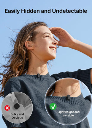 BOYA mini 2 Wireless Lavalier Microphones for iPhone 15/16/17 & Android, AI Noise Cancellation, App Control, 30H Battery Life with Charging Case, Lapel Microphone Wireless for Video Recording Vlogging
