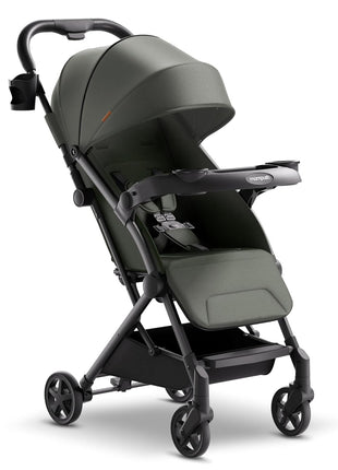 Mompush Lithe V2 Lightweight Travel Stroller, Compact Foldable Baby Stroller with Travel Bag, One-Hand Fold Stroller, Snack Tray, Mechanical Recline Seat, Airplane-Ready, UPF 50+ Canopy & Rain Cover