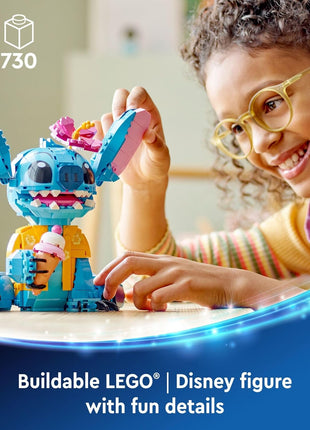 LEGO Disney Stitch Toy Building Kit, Disney Toy for 9 Year Old Kids, Buildable Figure with Ice Cream Cone, Fun Gift for Girls, Boys and Lovers of The Hit Movie Lilo and Stitch, 43249