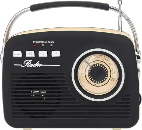 Supersonic SC-1201BT Retro Portable Bluetooth Speaker with Vintage Vibes, AM/FM Radio, USB/SD Card/AUX Inputs, in a Cute Old Fashion Style for Kitchen Desk Bedroom Decor Aesthetic Gift for Friend