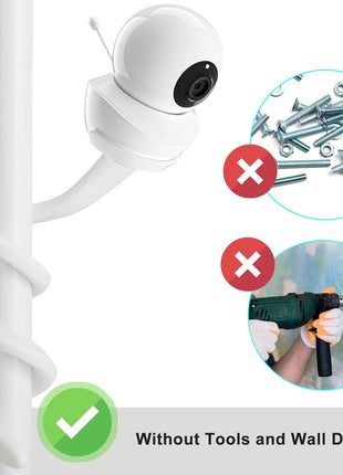 SUTINE Baby Monitor Mount for Nanit Pro Smart Baby Monitor & Flex Stand, Also for Cameras with 1/4 Screw Mount, 17inch Flexible Long Goose Neck Arm Baby Camera Holder Stand Without Tools, White