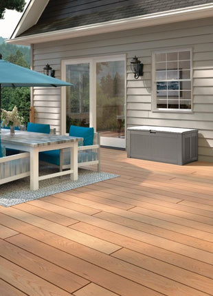 Rubbermaid Extra Large Resin Outdoor Storage Deck Box (134 Gal), Weather Resistant, Gray, Deck Organization for Home/Backyard/Pool Chemicals/Toys/Garden Tools/Porch/Patio Cushions
