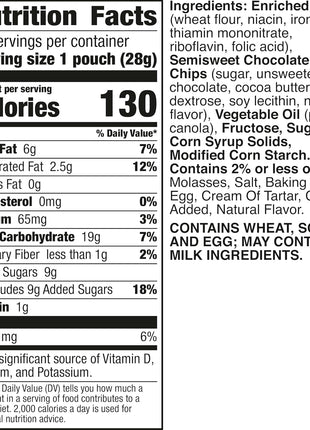Pillsbury Mini Soft Baked Cookies, Chocolate Chip, Snack Bags, 10 Ct, 10 oz