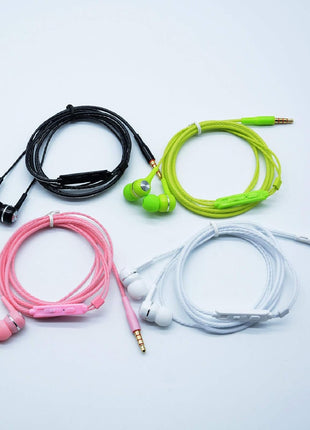 YNR 4 Pairs Wired Earbuds with Microphone & Volume Control, in Ear Earphones for School, Noise Islating High Definition, for 3.5mm Jack iPhone iPad iPod Samsung Google Devices (A12-4)