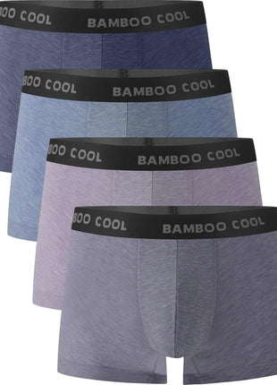 BAMBOO COOL Men's Ultra Breathable Underwear,No Riding Up Boxer Briefs with ComfortFlexible Waistband,Multipack