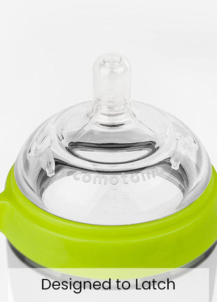 Comotomo Baby Bottle Double Pack, Green, 8oz