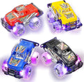 Light-Up Monster Truck Toys (2-Pack) ??Push-&-Go Cars with Glowing Wheels ??Birthday Gift for Toddlers, Boys & Girls Ages 3+ ??Durable Friction-Powered Trucks ??Batteries Included