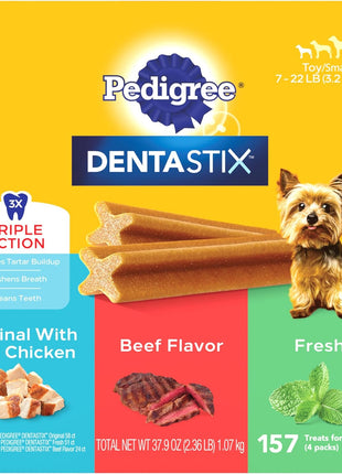 Pedigree Dentastix Dental Chews for Dogs, Small and Toy Breed Dog Treats, Fresh Flavor, 1.54 lb. Bag (102 Treats Total)