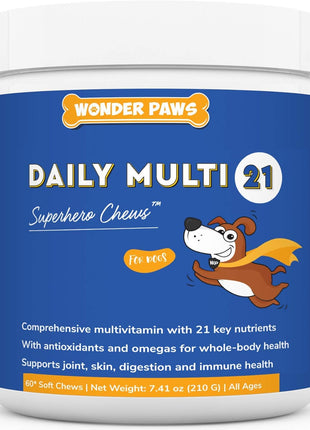 Omega Max Fish Oil Plus Daily Multivitamin Chews - for Dog Joint Health, Skin Moisture, Immune System Support & Daily Wellness - Omega Max 16 Ounces - Multivitamin 60 Chews