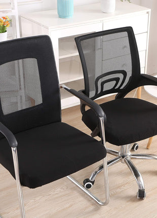 Smiry Office Computer Chair Seat Covers for Desk, Anti-dust Protector | Stretch Jacquard Removable Washable Desk Chair Seat Cushion Protectors, Black