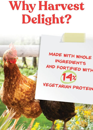 Manna Pro Harvest Delight Poultry Treat, Whole Grain & Seed Mix with Fruits & Vegetables, 14% Protein Snack for Chickens, Ducks & Mixed Flocks, 2.25 lb