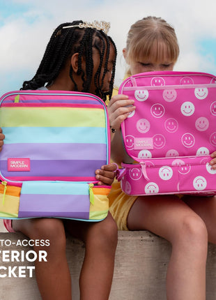Simple Modern Disney Kids Lunch Box for School | Reusable Insulated Lunch Bag for Toddler, Girl, and Boy | Meal Containers with Exterior & Interior Pockets | Hadley Collection | Princess Rainbows