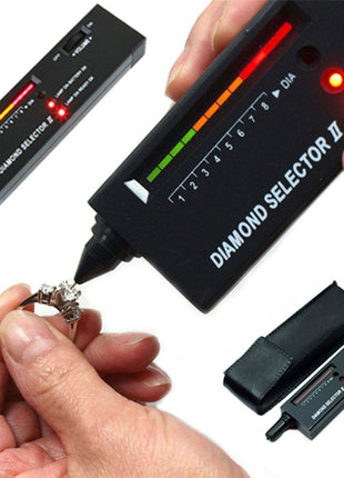 Diamond Tester,High Accuracy Jewelry Diamond Tester Professional Diamond Tester Pen Jeweler Tool for Novice and Expert - Diamond Selector II 9V Battery Included(Black Diamond Testers)