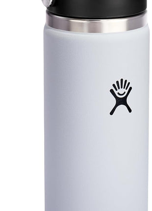 Hydro Flask Water Bottle - Insulated Stainless Steel - Wide Mouth Flex Lid, Non Spill, Leakproof and Refillable in 20 Oz