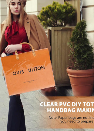Clear PVC DIY Tote Bag Handbag Making Kit Handmade Gift Bag Craft Accessory Tool Set Birthday Holiday Gift Bag
