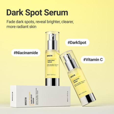ROVECTIN Vita Dark Spot Correcting Serum – Brightening Vitamin C & Niacinamide Serum for Glowing, Even Skin Tone | Vegan & Gentle Formula for Sensitive Skin | 1.01 Fl Oz (30 ml)