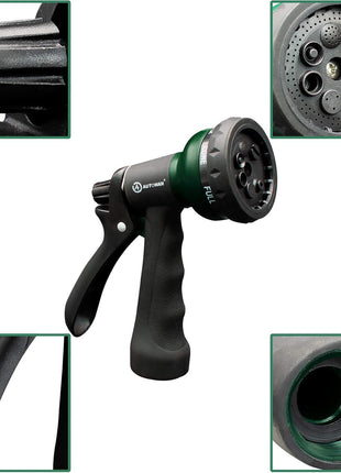 AUTOMAN-Garden-Hose-Nozzle, ABS Water Spray Nozzle with 7 Adjustable Watering Patterns, Slip Resistant for Watering Plants, Lawn& Garden, Washing Cars, Cleaning, Showering Pets & Outdoor Fun.