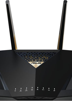 ASUS RT-BE88U Dual-Band WiFi 7 AiMesh Extendable Performance Router, 4K-QAM, MLO, Dual 10G Ports, SFP+, 4X 2.5G Ports, 4X 1G Ports, 34G WAN/LAN Capacity, Network Security, Built-in VPN