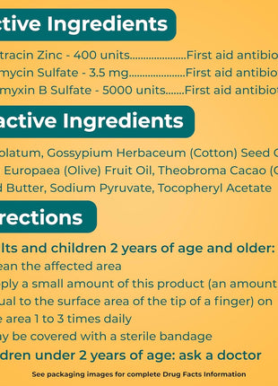 Neosporin Original First Aid Antibiotic Ointment with Bacitracin Zinc for Infection Protection, Wound Care Treatment & Scar Appearance Minimizer for Minor Cuts, Scrapes and Burns,.5 oz