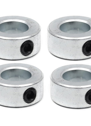 (4-Pack) Zinc Plated Carbon Steel 5/8" Bore Shaft Collars Sets - Screw Style Bore Shaft Collars with 5/8" Bore Size, 1-1/8 Outer Diameter, and 1/2 Width - Suitable for Automotive and Industrial Use