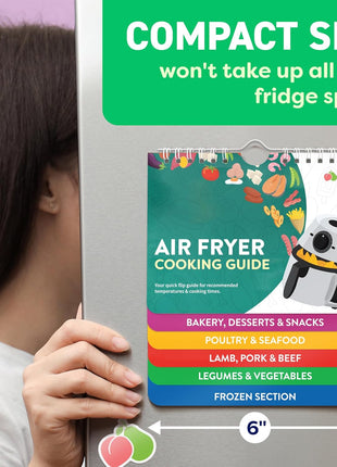 Air Fryer Cheat Sheet Magnets Cooking Guide Booklet   Air Fryer Magnetic Cheat Sheet Set Cooking Times Chart   Cookbooks Instant Air Fryer Accessories Oven Cooking Pot Temp Guide Kitchen Conversion