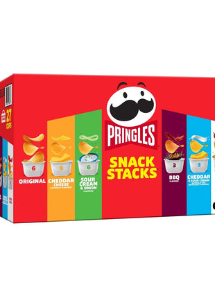 Pringles Potato Crisps Chips, Lunch Snacks, Snack Cups, Variety Pack, 19.5oz Box (27 Cups)