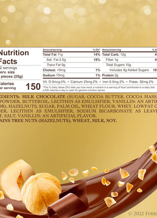Ferrero Rocher Gourmet Hazelnut Milk Chocolate Gift Box, 24 Individually Wrapped Treats, 10.6 oz