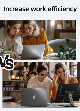 Ingnok Portable Monitor for Laptop,15.6 Inch USB C Screen Extender | FHD 1080P with Adjustable Stand,USB C Mini HDMI Port for Mac,mini PC,Built-in Speakers ,Easy to Set up,VESA