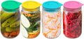 Sophico Silicone Fermenting Lids, Waterless Airlock Fermentation Tops Mason Jar Lid Fermenter Caps for Pickles, Kimchi, and Fermented Probiotic Food   4 Pack, Wide Mouth (Jars Not Included)