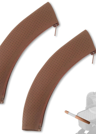 Leather Stroller Handlebar Cover Compatible with UPPA-Baby Vista 2015â€“2019, Vista V2 & V3 â€“ 100% Natural Leather Grip Sleeve with Zipper, Perforated Anti-Slip Design, Easy Install Stroller Accessory