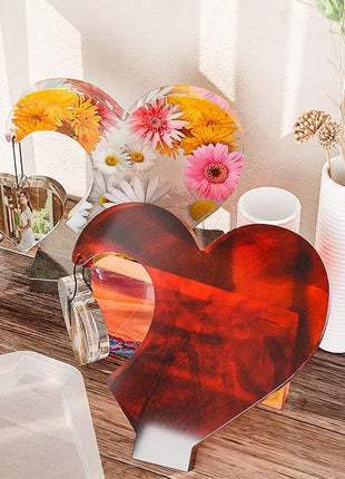 Large Photo Frame Resin Molds, Heart Shape Silicone Molds for Epoxy Resin, DIY Picture Frame Display Unique Mold for Resin Casting Art Crafts Table Home Decor Gift