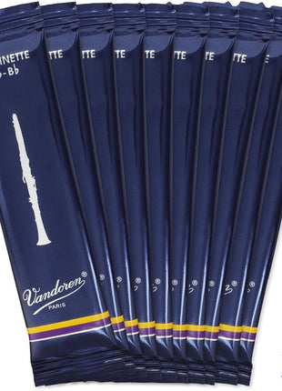 Vandoren CR103 Bb Clarinet Traditional Reeds Strength 3; Box of 10