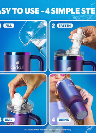 Cirkul 40oz. Chameleon Stainless Steel Tumbler with Handle, All Day StrawSip, Double Wall Insulated