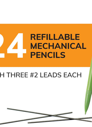 BIC Xtra Strong Mechanical Pencils with Erasers, Thick Point (0.9mm), 24-Count, Mechanical Pencils for School or Office Supplies