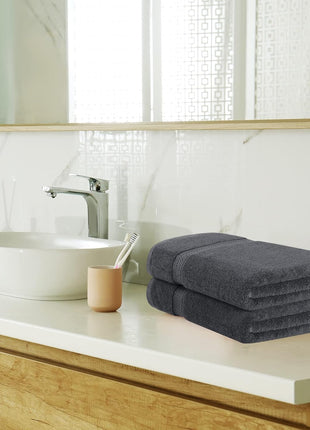 Utopia Towels 8 Piece Premium Towel Set, 2 Bath, 2 Hand, and 4 Wash Cloths, 600 GSM 100% Ring Spun Cotton, Highly Absorbent Towels for Bathroom, Gym, Hotel, and Spa, Grey