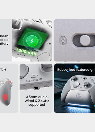 GameSir G7 Pro Wired Controller for Xbox Series X|S, Xbox One, Wireless Gamepad for PC&Android with TMR Sticks, Hall Effect Analog Triggers, 1000Hz Polling Rate, 3.5mm Audio Jack - White