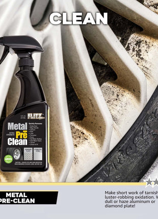Flitz Metal Pre-Clean - 16oz of USA-Made Stainless Steel Cleaner Spray - Works on Aluminum, Brass, Copper, & More - Tarnish, Rust Remover for Metals - Non-Abrasive Aluminum Deoxidizer (1 Pack)