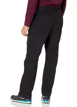 Wrangler Authentics Men's Relaxed Fit Stretch Cargo Pant, Black, 32W x 32L