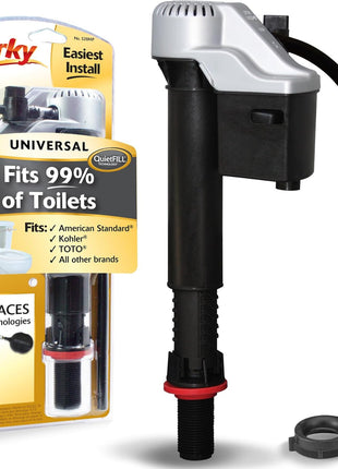 Korky QuietFILL Platinum Toilet Fill Valve - Universal Fits 99% of Toilets - Easy Height Adjust for Fast Install, 528MP
