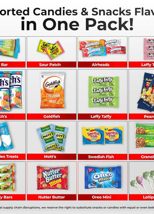 Snacks Variety Pack for Adults 40 Count - Snack Box Variety Pack for Kids & Gifting, Care Package for College Students & Study Time, Snack Boxes for Adults, Office Treats, Birthdays & Back to School